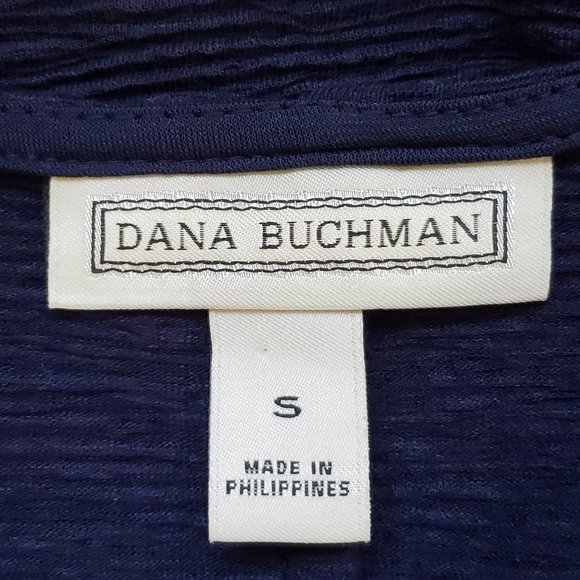 Dana Buchman Navy Textured Step-Hem Pullover V-Neck Top Blouse NEW NWT Size S - Picture 9 of 12